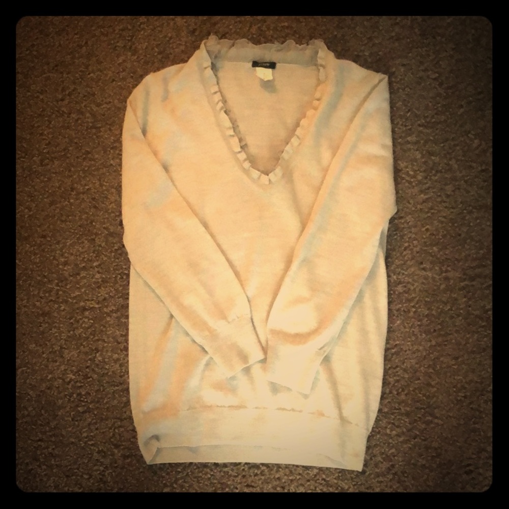 Gray, Light V-neck J Crew Sweater